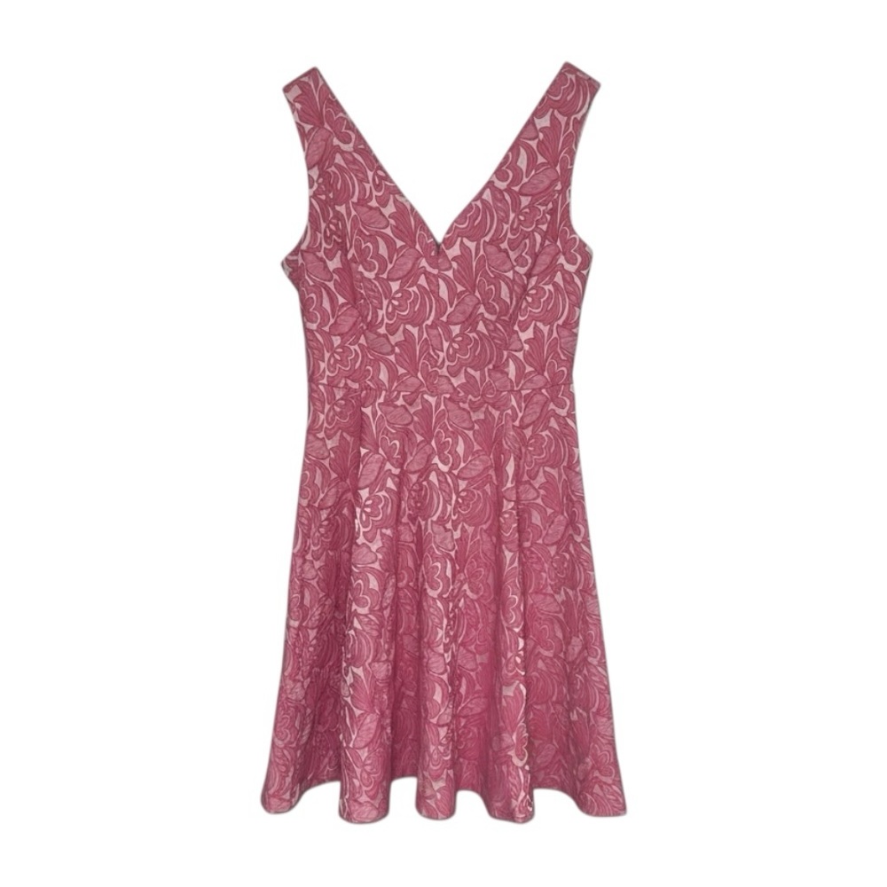 Maeve Anthropologie Claribel Dress‎ Women’s Size 4 Pink Jacquard Fit & Flare